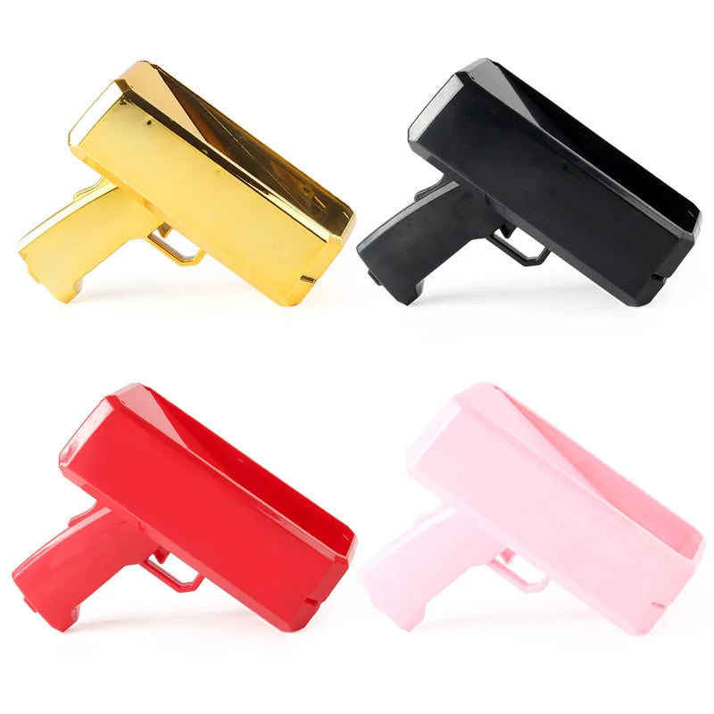 1PC Shoot Money Gun with 100PCS Toy Banknotes, Party Banknote Pistol Paper Money Shooter Interactive Game Showers of Cash