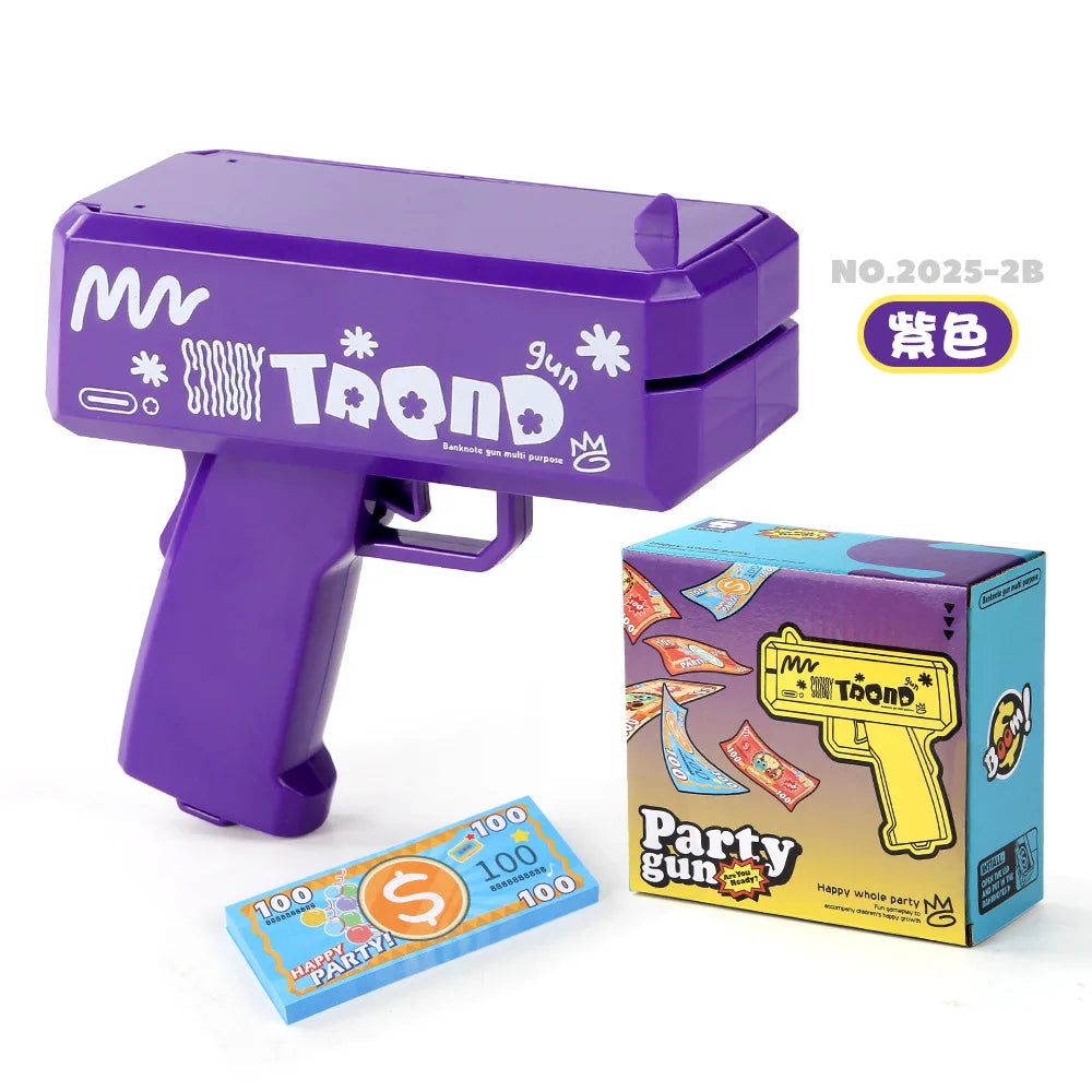 Banknote gun game toys Funny toys Pistol Party Golden Money Gun Party toys Games Wedding Golden Money gun celebrate toy Cash