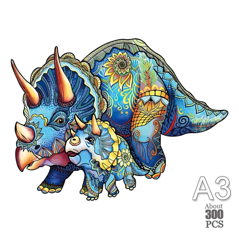 300 Pcs Wooden Puzzles Animal Jigsaw for Adults Kids Mysterious Lion Puzzle Holiday Gifts Interactive Games Toys Wood Jigsaw