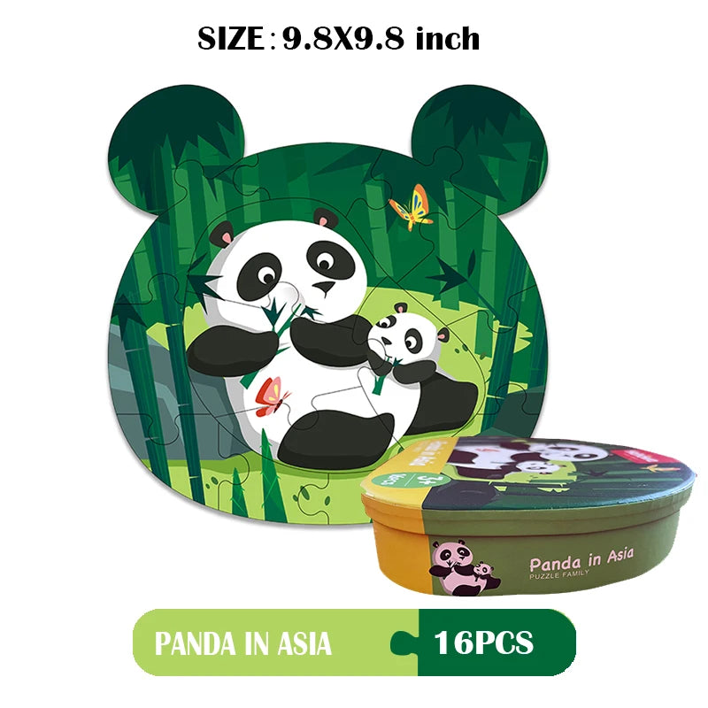 Hahowa Unique Animal Puzzle Children Jigsaw Puzzle Toy With Paper Gift Box Montesorri Education Games Toys Gifts For Kids Child