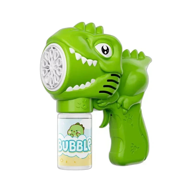 6-hole Dinosaur Bubble Machine Electric Bubble Gun with Light Fully Automatic Bubble Gun Automatic Soap Blower Outdoor Game Toy