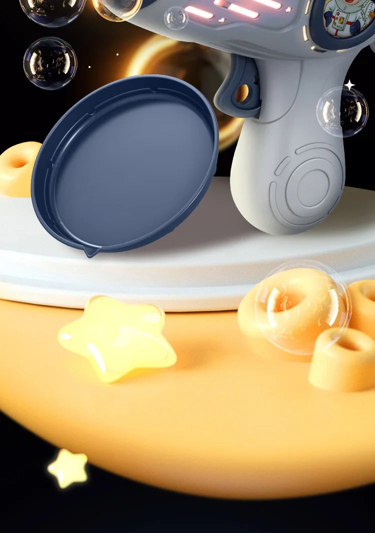 32 Holes Children Bubble Gun Toys LED Light Astronaut Shape Electric Automatic Soap Bubbles Machine for Kids Outdoor Toys Gifts