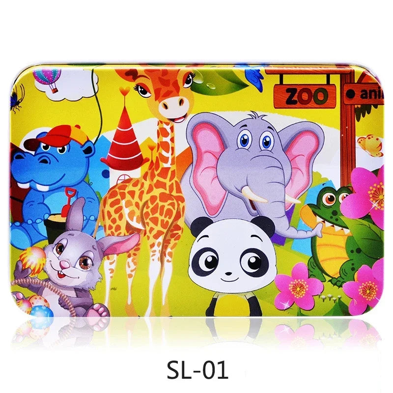 100 Pieces Puzzles for Kids Cartoon Animal Dinosaur Jigsaw Puzzle Montessori Games Children Educational Toys for Boys Girls