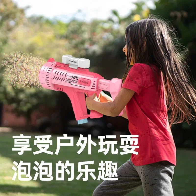 New fully automatic 57 hole new energy electric colorful light bubble gun children's outdoor interactive toy