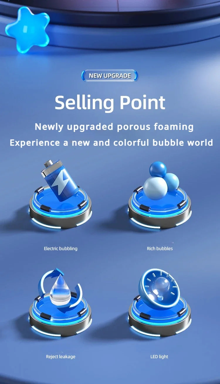 Electric Space Soap Bubble Gun Automatic Bubble Machine Maker Lights Astronaut Outdoor Games Park Toys for Kids Children's Gift