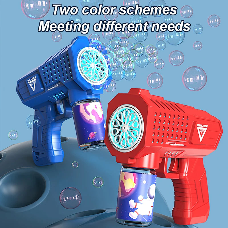 10 hole handheld fully automatic Gatling children's blowing bubble gun bubble machine without battery and bubble water