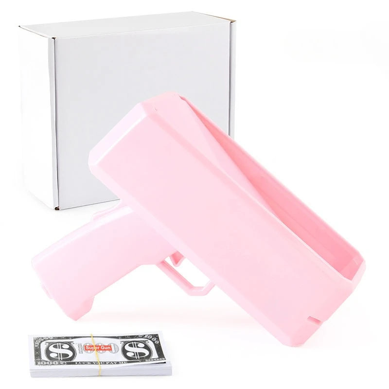 Automatic Electric Money Gun, Battery Powered Cash Shooter Toy with 100PCS Fake Bills for Party Wedding Celebration