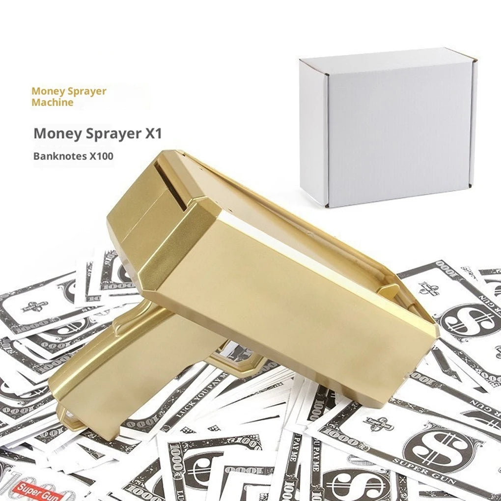 Shoot Money Gun Toy Funny Party Game Banknote Shoot Pistol Paper Money Wedding Birthday Decoration Shooter Throwing Toys Kids