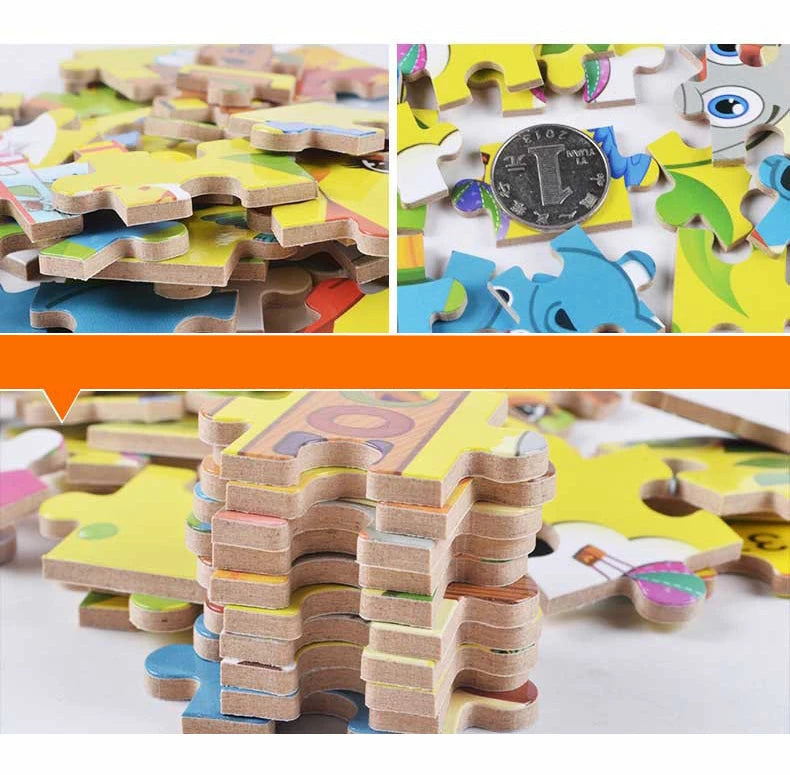 100 Pieces Puzzles for Kids Cartoon Animal Dinosaur Jigsaw Puzzle Montessori Games Children Educational Toys for Boys Girls