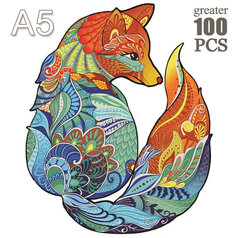 300 Pcs Wooden Puzzles Animal Jigsaw for Adults Kids Mysterious Lion Puzzle Holiday Gifts Interactive Games Toys Wood Jigsaw