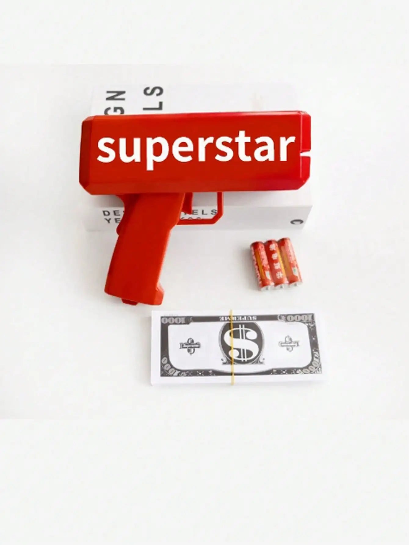 1Set Cash Cannon Money Gun for Wedding, Parties and Fun Include 50 Fake Dollar- Red