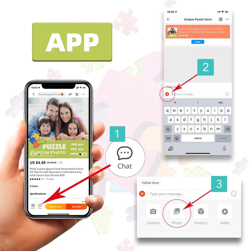 DIY Custom Jigsaw Puzzle Customize Your Own Personalized Picture Puzzle Anniversary Festival Gift Toy 108/200/300/500/1000/1500