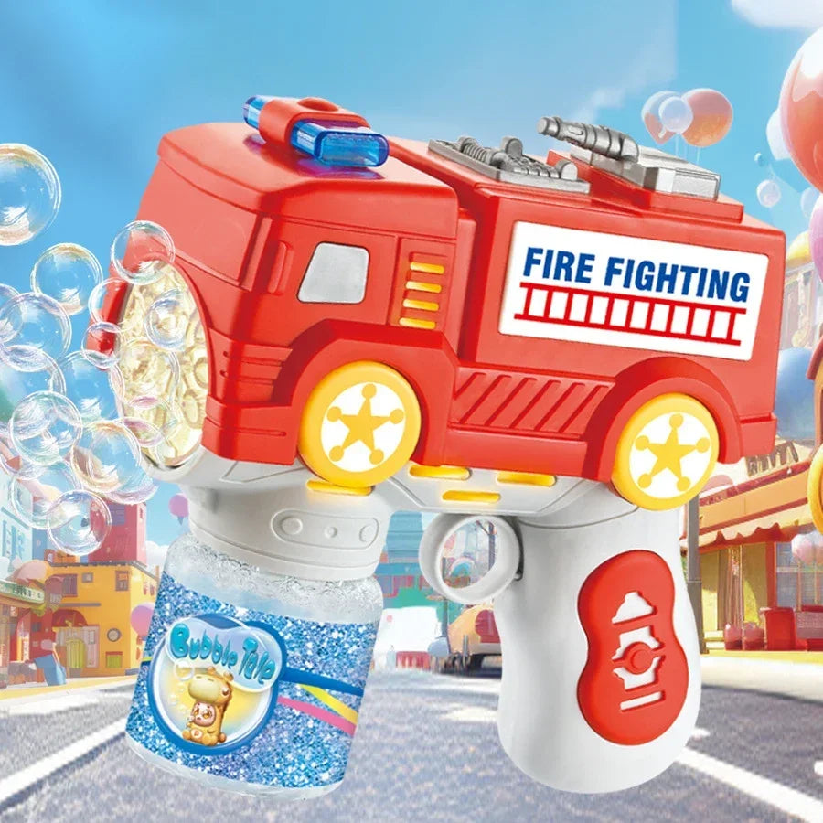 Bubbles Car Firetruck Electric Bubble Machine Police Truck Police Car Soap Bubbles Guns Kids Outdoor Games Party Toys Boys Girls