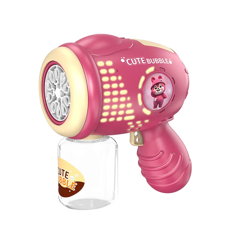 Space Astronauts Fully Automatic Bubble Gun Rocket Bubbles Machine Automatic Blower with Bubble Liquid Toy for Kids Bubble Gift