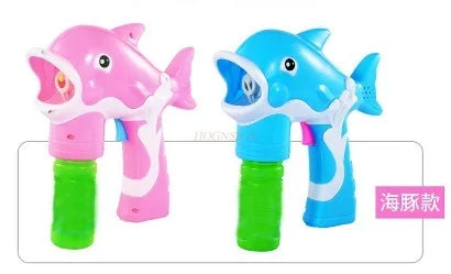 Online celebrity fully automatic bubble blowing water electric bubble blowing machine Children's toy dolphin machine gun