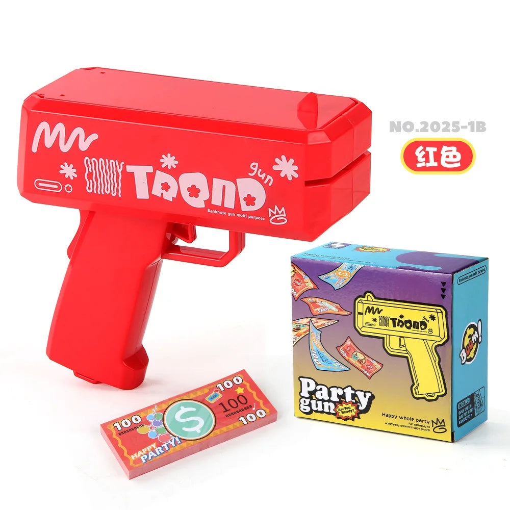 Banknote gun game toys Funny toys Pistol Party Golden Money Gun Party toys Games Wedding Golden Money gun celebrate toy Cash