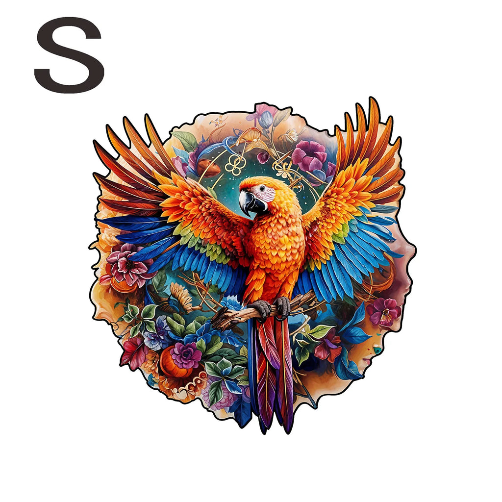 Unique Parrot Pattern Wooden Puzzle, Irregular Animal Shape, Suitable for Holiday Birthday Gifts for Family and Friends