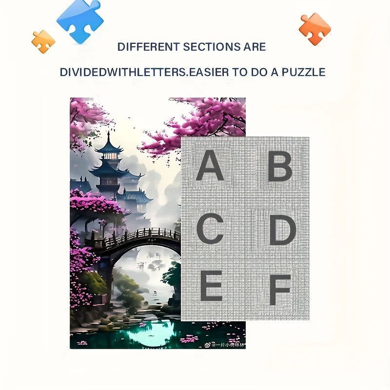 1000 Pieces Jigsaw Puzzle for Adults Peach Blossom Spring Environmentally Friendly Paper Christmas Gift Toy 19.7 x 27.6 inches