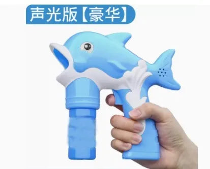 Online celebrity fully automatic bubble blowing water electric bubble blowing machine Children's toy dolphin machine gun