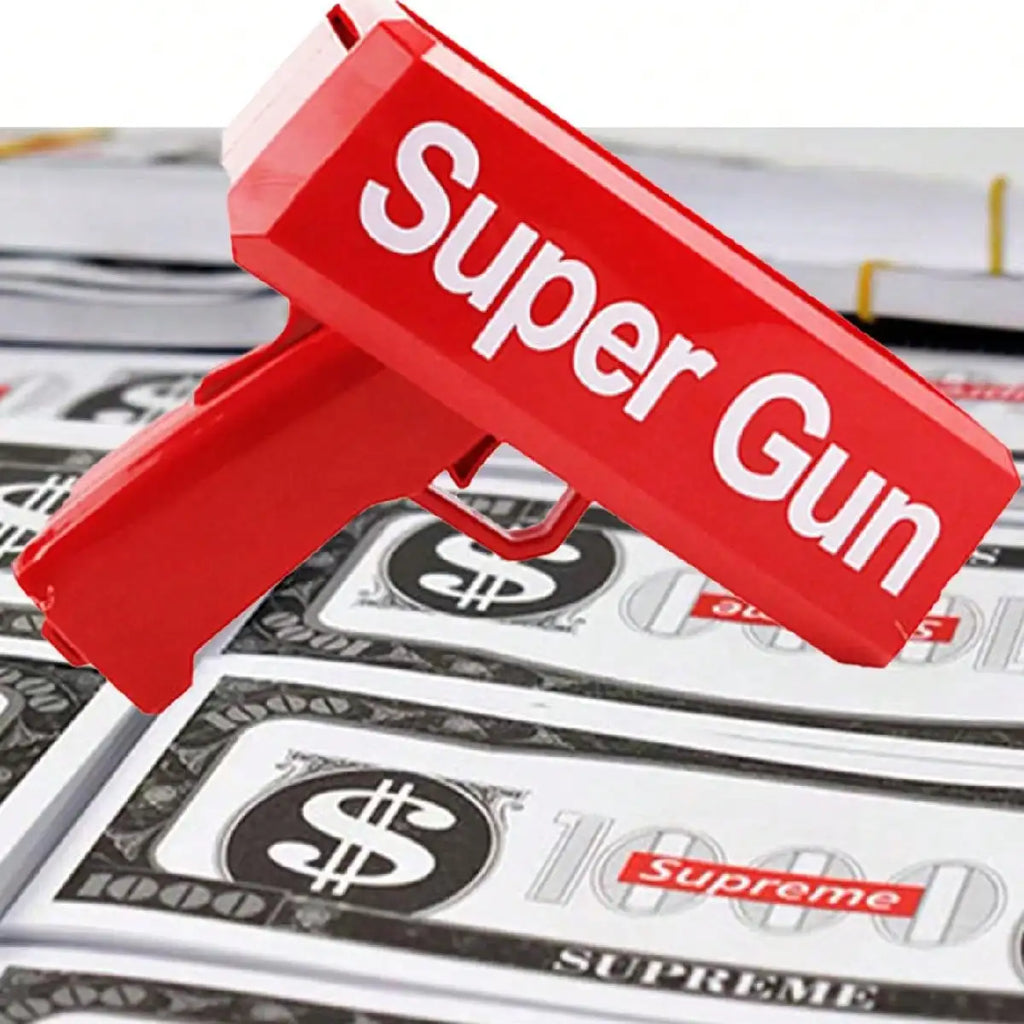 1Set Cash Cannon Money Gun for Wedding, Parties and Fun Include 50 Fake Dollar- Red