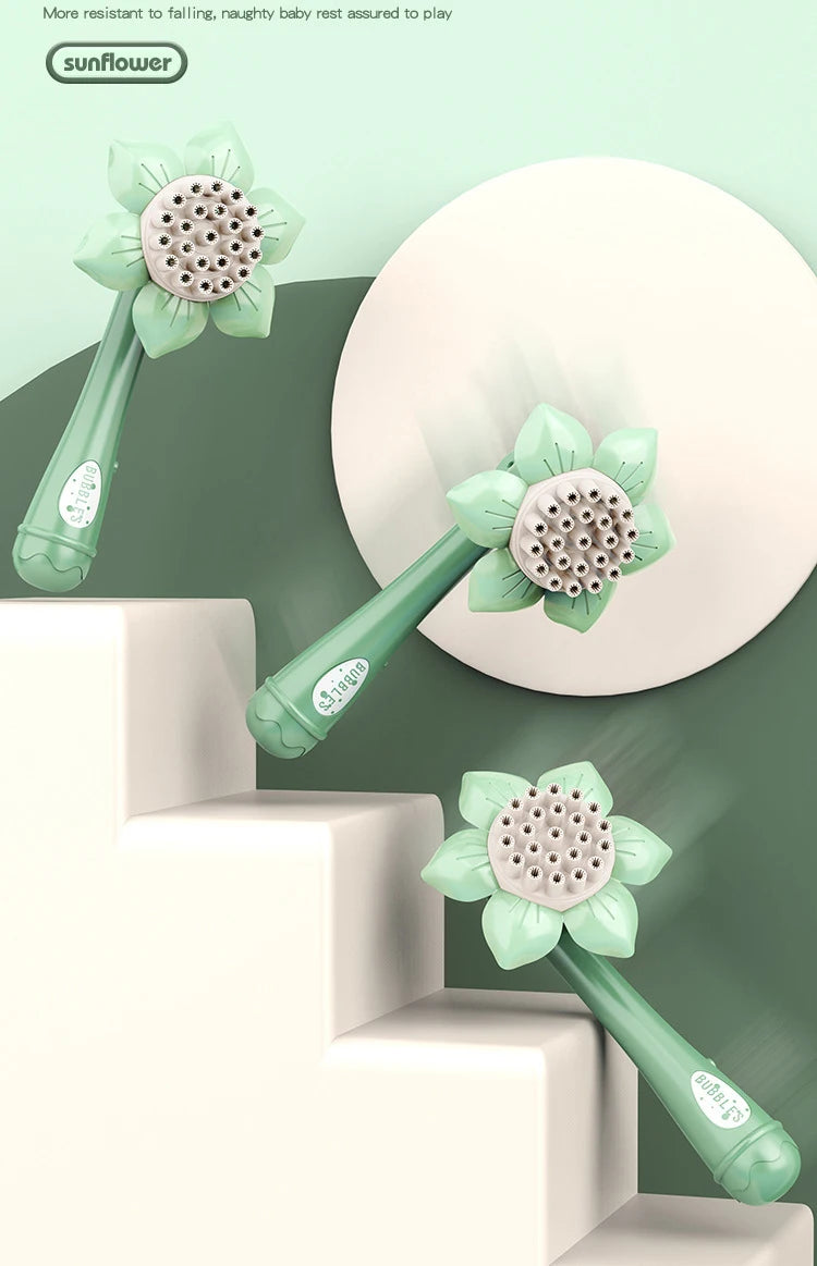 Bubble Machine Sunflower 23 Hole Electric Automatic Bubbles Gun Soap Blowering Outdoor Party Toys for Girls Children Xmas Gifts