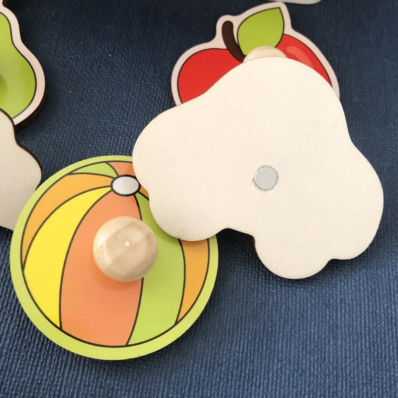 Baby Toys Montessori Wooden Puzzles Children Toys Hand Grab Board Animals Cognition Educational Learning Toys For Kids 1-3 Years