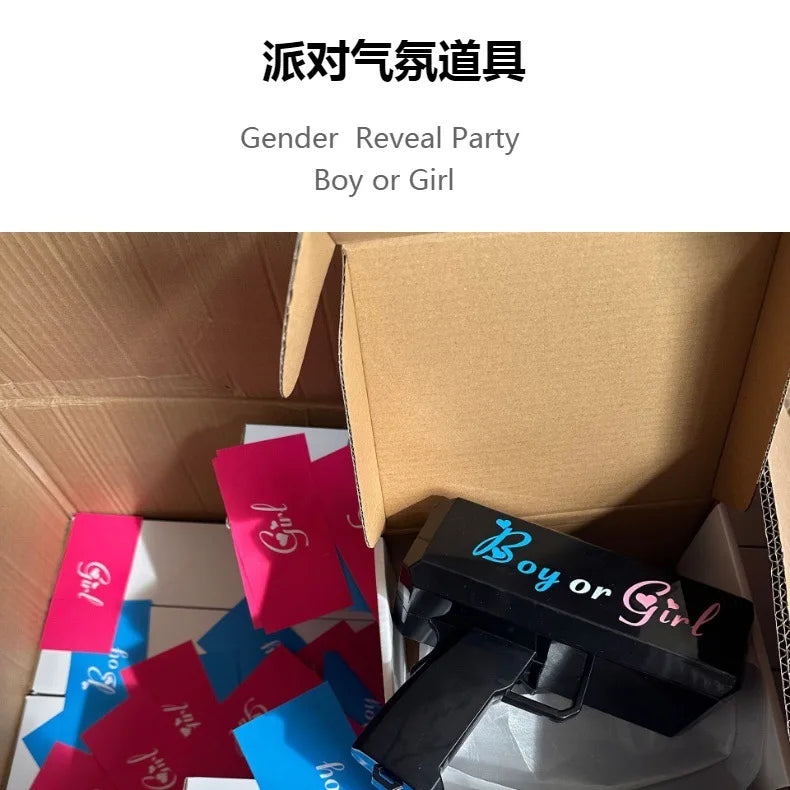 Money gun gender reveal boys or girls birthday wedding party props spray paper confetti cannons salute streamers confetti spray