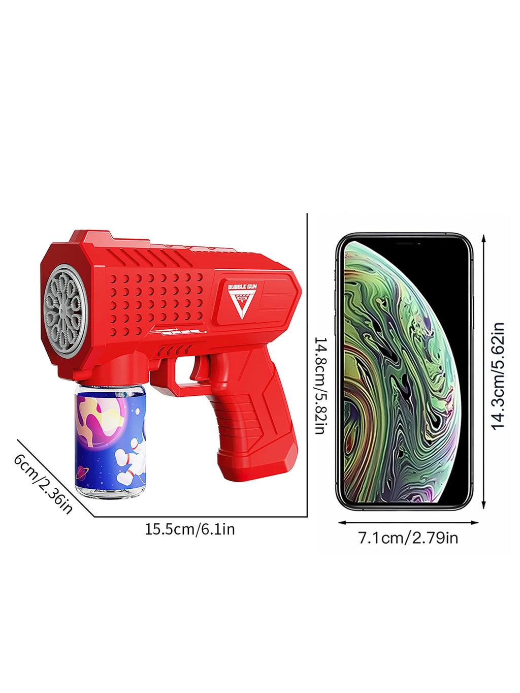 10 hole handheld fully automatic Gatling children's blowing bubble gun bubble machine without battery and bubble water