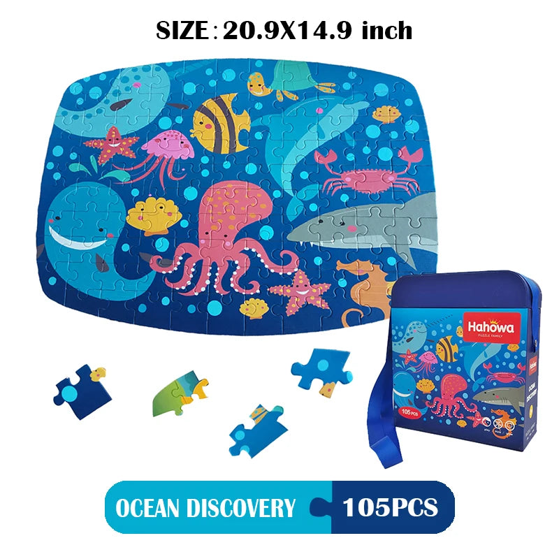 Hahowa Unique Animal Puzzle Children Jigsaw Puzzle Toy With Paper Gift Box Montesorri Education Games Toys Gifts For Kids Child