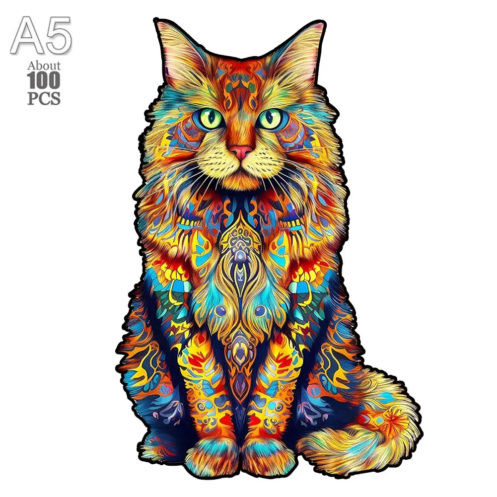 300 Pcs Wooden Puzzles Animal Jigsaw for Adults Kids Mysterious Lion Puzzle Holiday Gifts Interactive Games Toys Wood Jigsaw