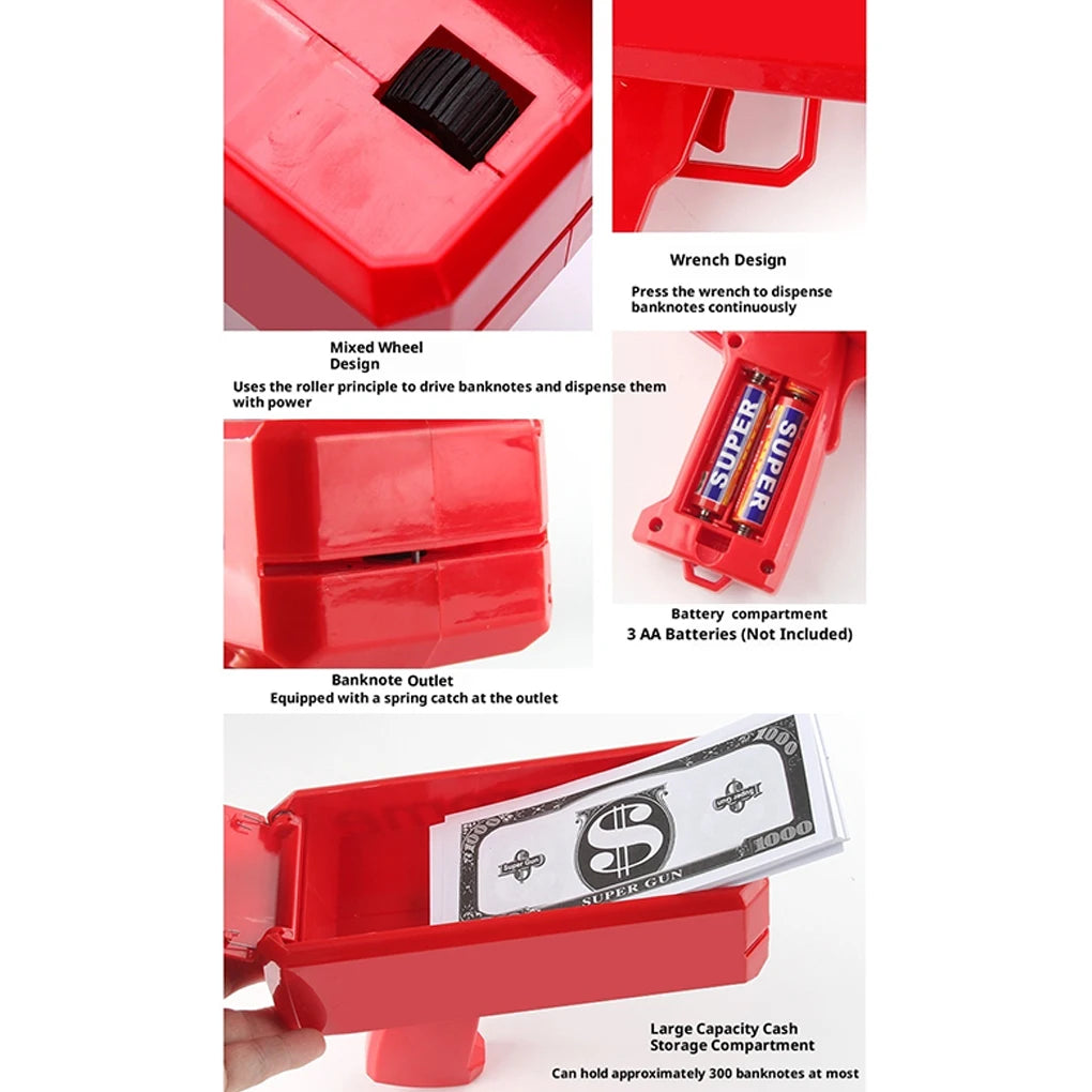 Shoot Money Gun Toy Funny Party Game Banknote Shoot Pistol Paper Money Wedding Birthday Decoration Shooter Throwing Toys Kids