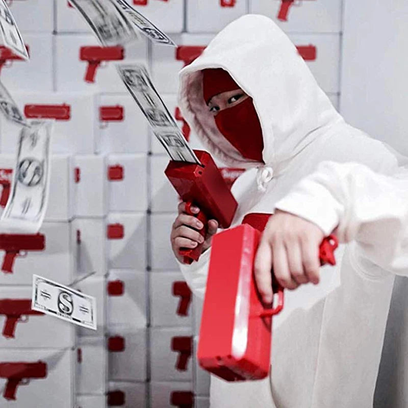 100PCS Cash Cannon Banknote Super Money Gun Shooter Toys For Party Game Wedding Birthday Party Christmas