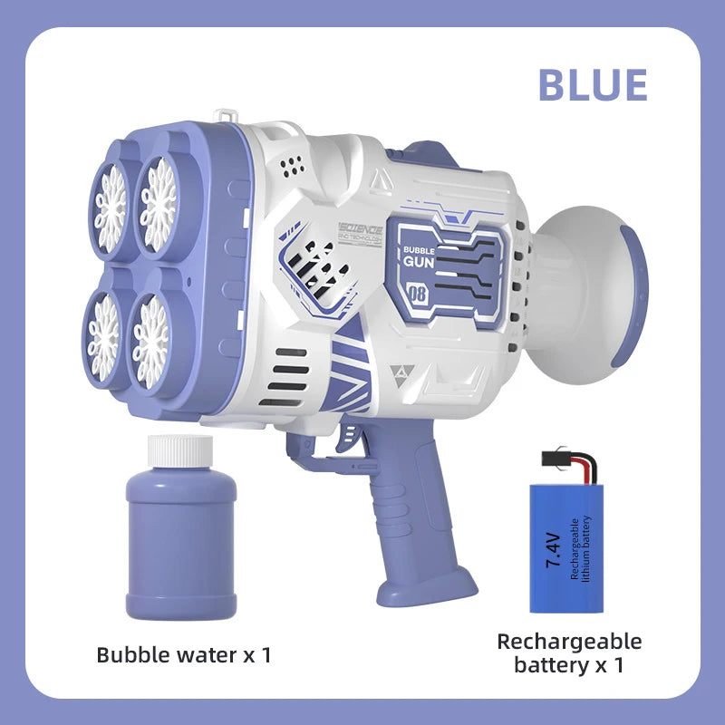 40 Holes Full Automatic Bubble Gun Toys For Kids Colorful Lights Soap Bubble Machine Outdoor Wedding Party Toy Games Gift