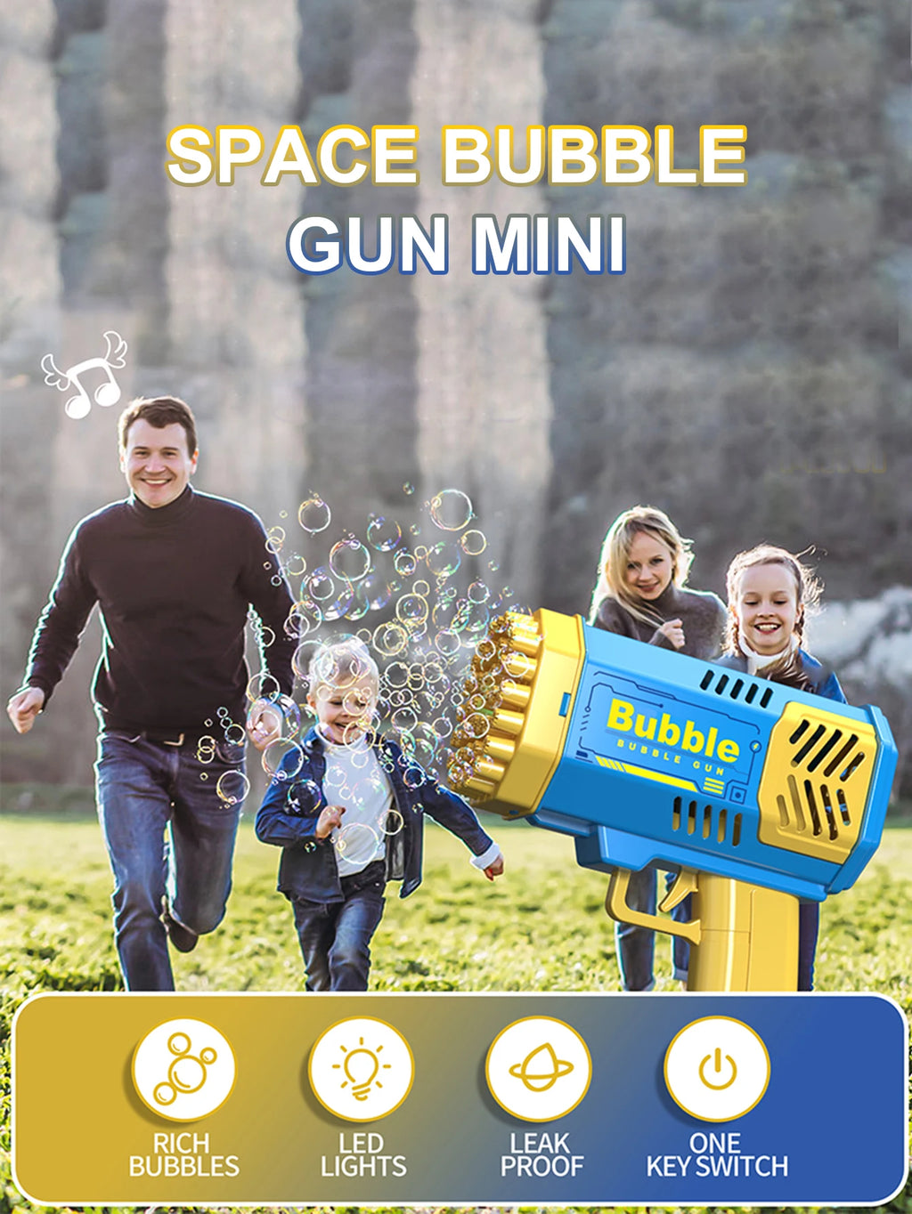 40 Hole bubble toy Launcher Handheld Portable Electric Automatic Bubble Gun Party Birthday Gift Toy(without Bubble Water)