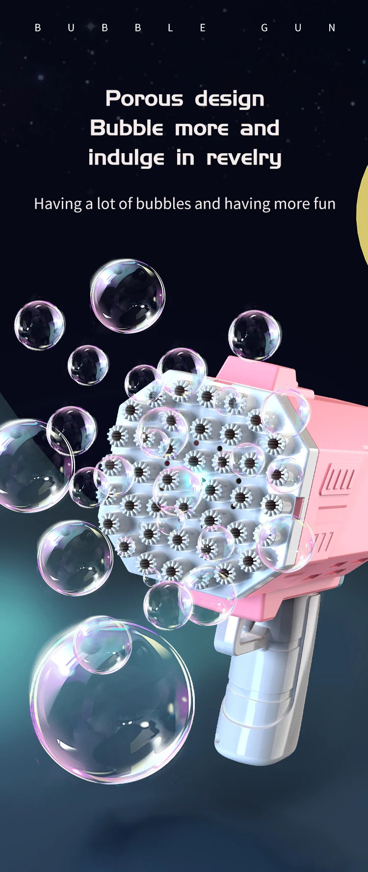 40 Hole Bubble Machine Toy Handheld Porous Bubble Gun/wedding Game/bubble Outdoor Toy (Without Bubble Water)