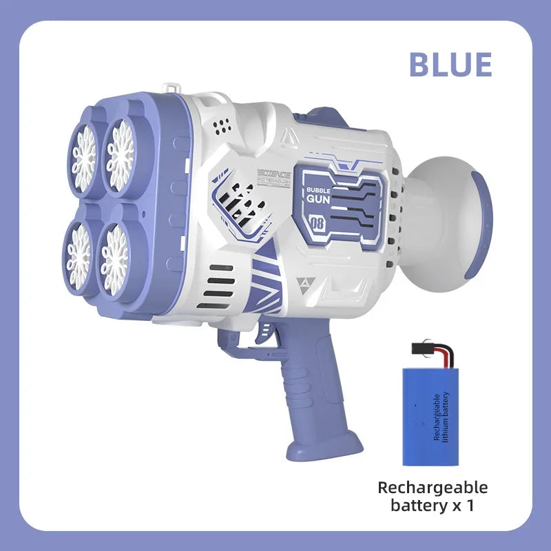 40 Holes Full Automatic Bubble Gun Toys For Kids Colorful Lights Soap Bubble Machine Outdoor Wedding Party Toy Games Gift