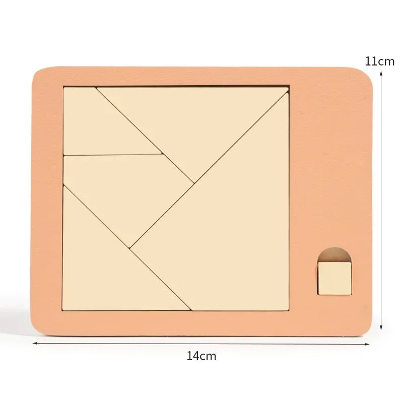 Wooden Tangram Board Puzzle Game Montessori Shape Puzzle Sorting Games Toy Colorful Tangram Educational Pattern Toy For Children