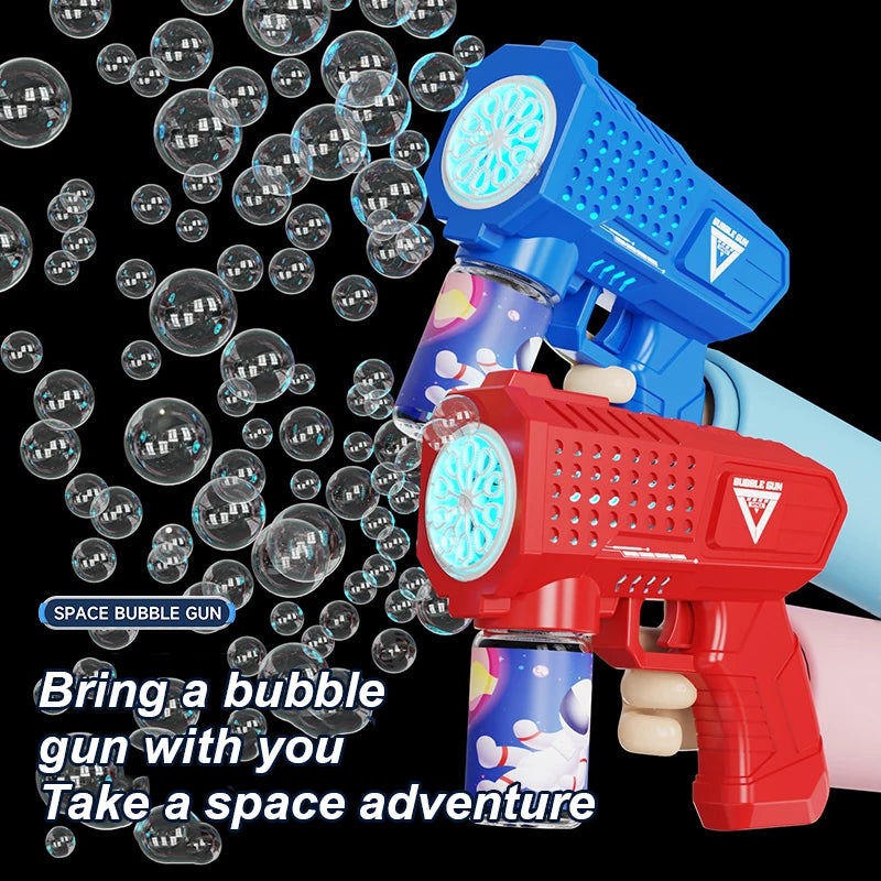 10 hole handheld fully automatic Gatling children's blowing bubble gun bubble machine without battery and bubble water