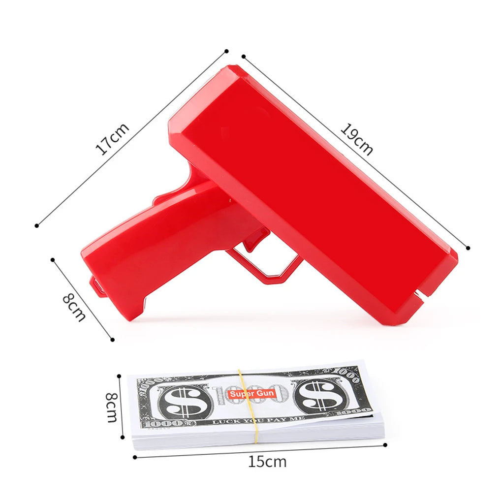 Shoot Money Gun Toy Funny Party Game Banknote Shoot Pistol Paper Money Wedding Birthday Decoration Shooter Throwing Toys Kids