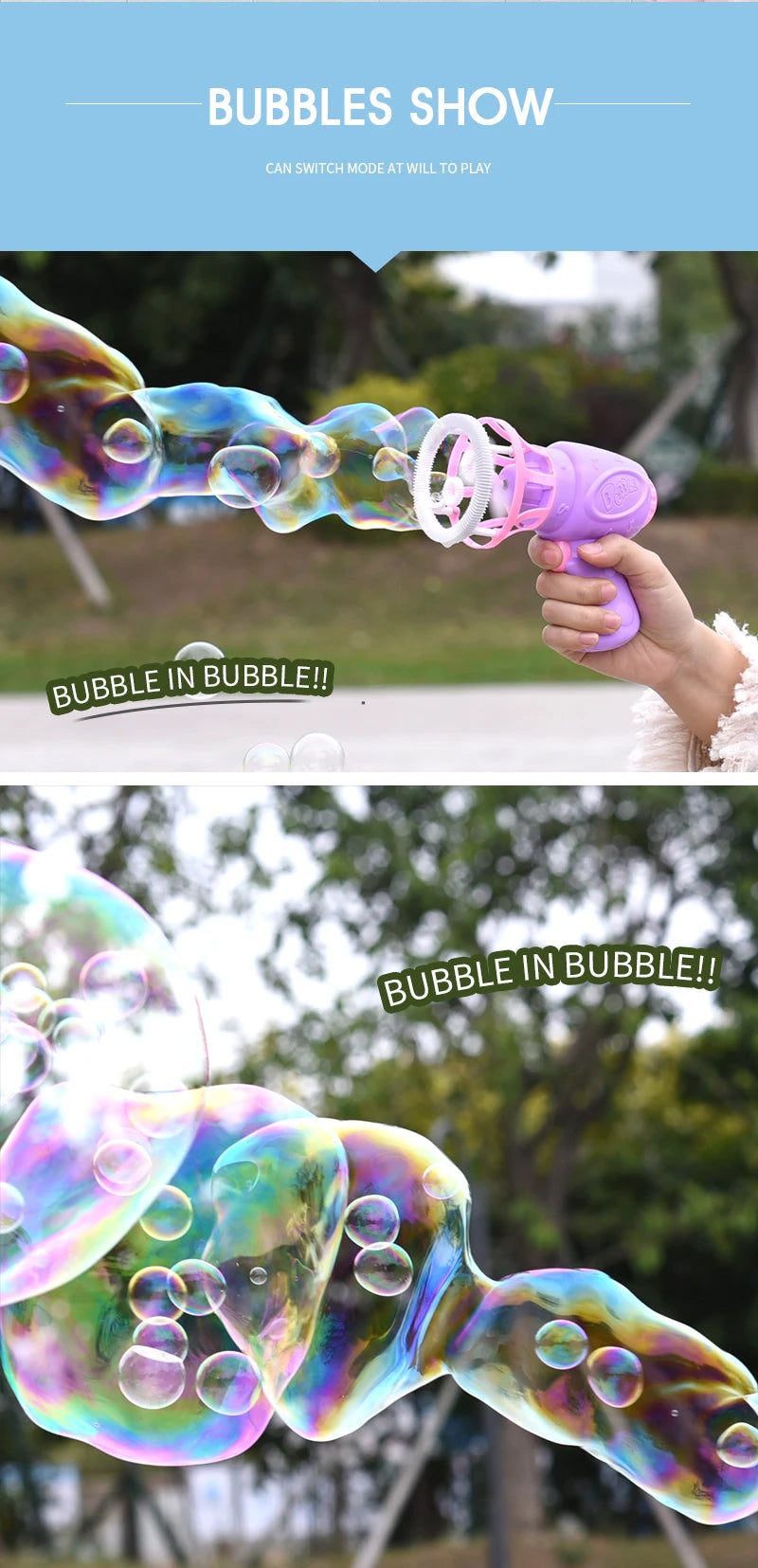 Bubble gun Creative Bubble In Bubble Toys Soap bubbles Machine Blower Maker Summer Outdoor party Games toys for kids boys girls