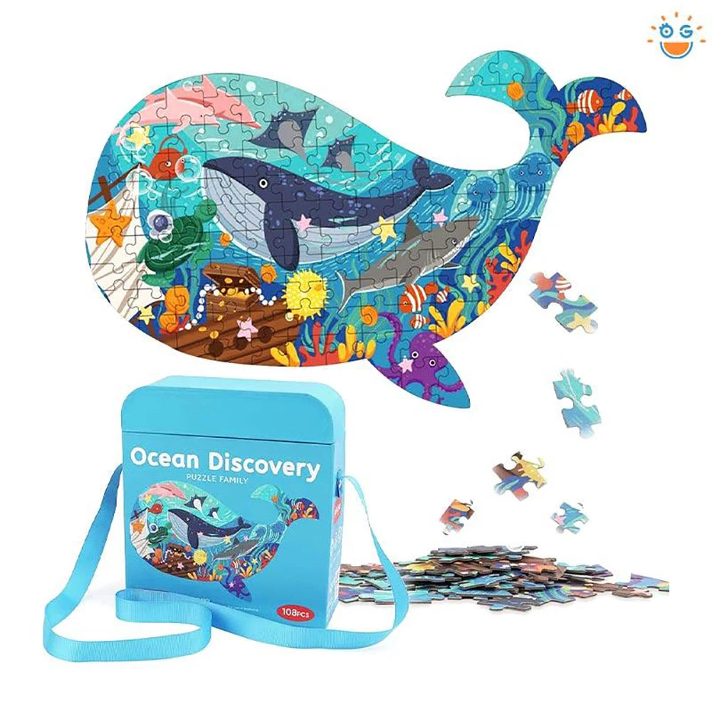 Hahowa Unique Animal Puzzle Children Jigsaw Puzzle Toy With Paper Gift Box Montesorri Education Games Toys Gifts For Kids Child