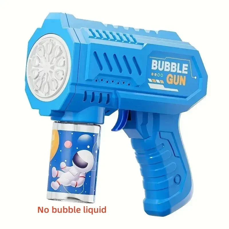 32 Holes Children Bubble Gun Toys LED Light Astronaut Shape Electric Automatic Soap Bubbles Machine for Kids Outdoor Toys Gifts