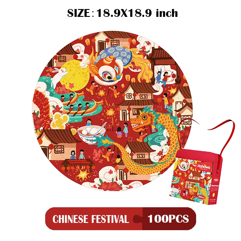 Hahowa Unique Animal Puzzle Children Jigsaw Puzzle Toy With Paper Gift Box Montesorri Education Games Toys Gifts For Kids Child