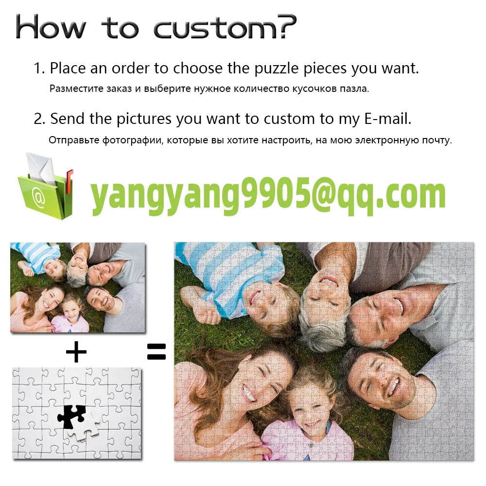 DIY Custom Jigsaw Puzzle Customize Your Own Personalized Picture Puzzle Anniversary Festival Gift Toy 108/200/300/500/1000/1500