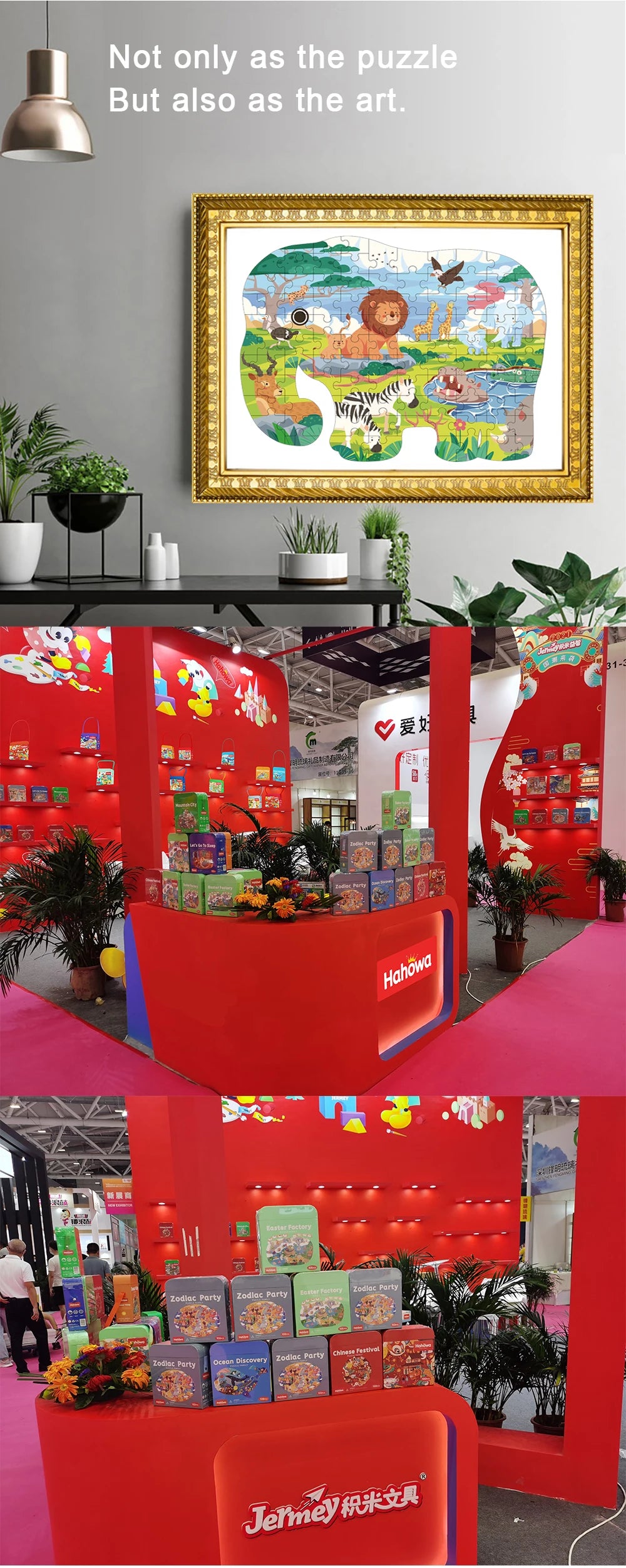 Hahowa Unique Animal Puzzle Children Jigsaw Puzzle Toy With Paper Gift Box Montesorri Education Games Toys Gifts For Kids Child