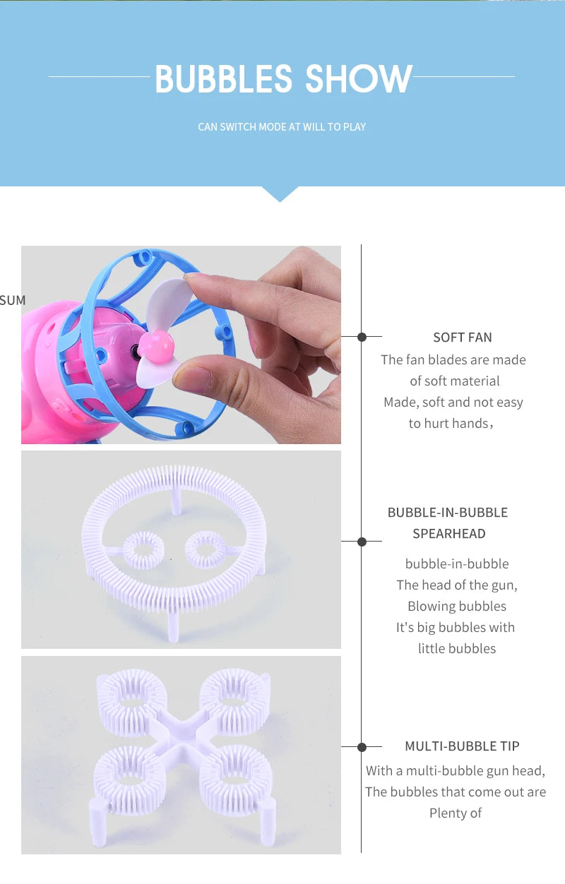 Bubble gun Creative Bubble In Bubble Toys Soap bubbles Machine Blower Maker Summer Outdoor party Games toys for kids boys girls