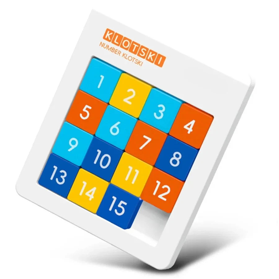 Number Klotski 4x4 Macaron Magnetic Speed Sliding Block Game Educational Puzzle Toy Brain Tester for Kids Children Birthday Gift