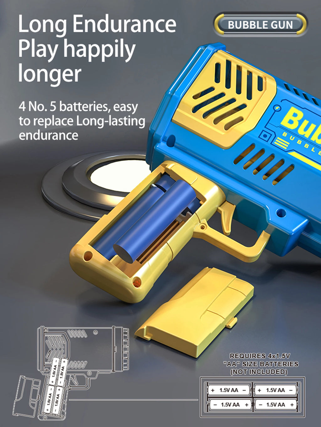 40 Holes Electric Bubble Machine Handheld Automatic Space Light Bubble Gun Kids Outdoor Battle Toys Without Bubble Water