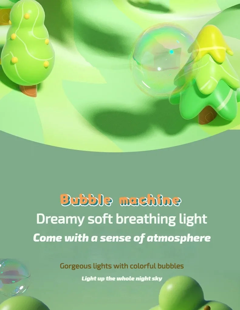 Space Electric Automatic Bubble Machine Bubble Gun Summer Beach Bathing Outdoor Games Children Fantasy Kids Bubble Toy