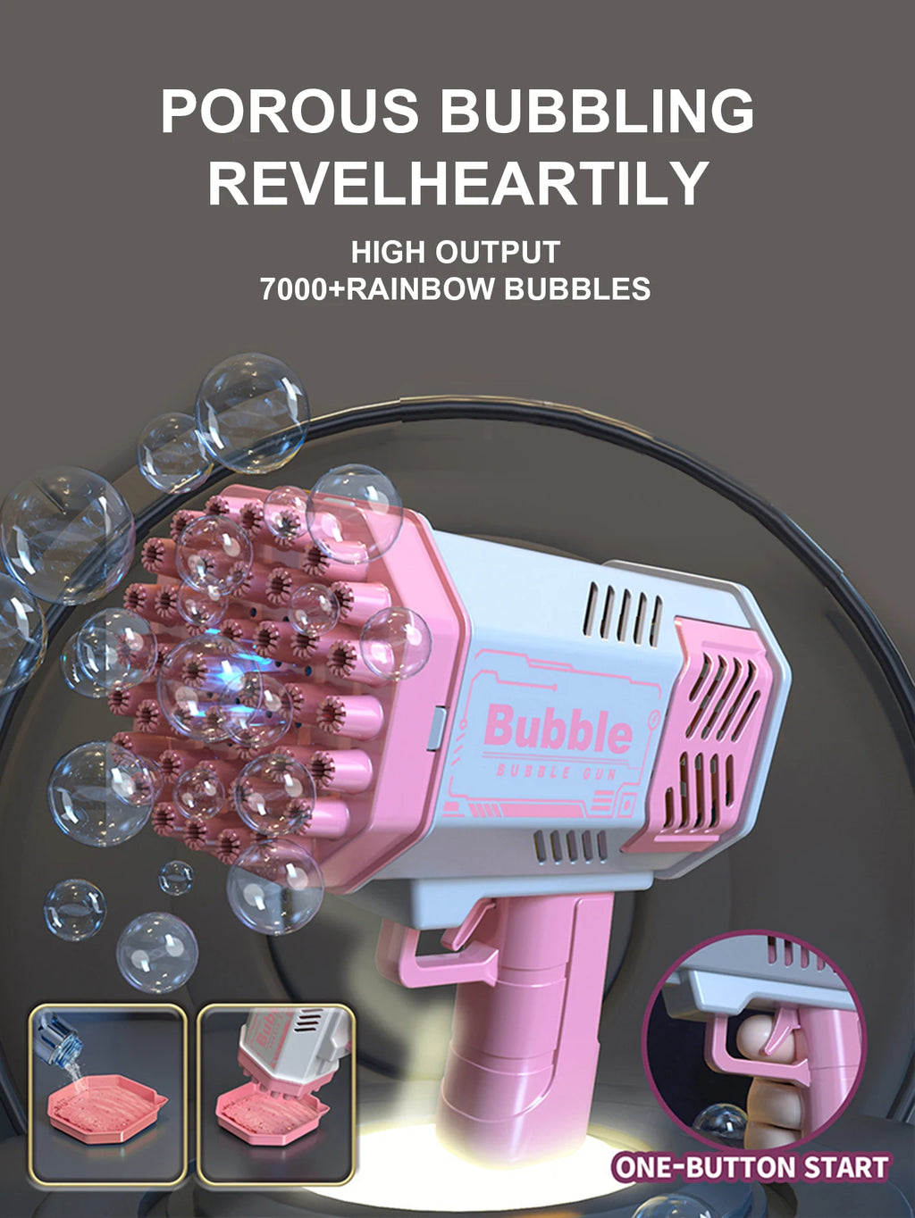 40 Hole bubble toy Launcher Handheld Portable Electric Automatic Bubble Gun Party Birthday Gift Toy(without Bubble Water)